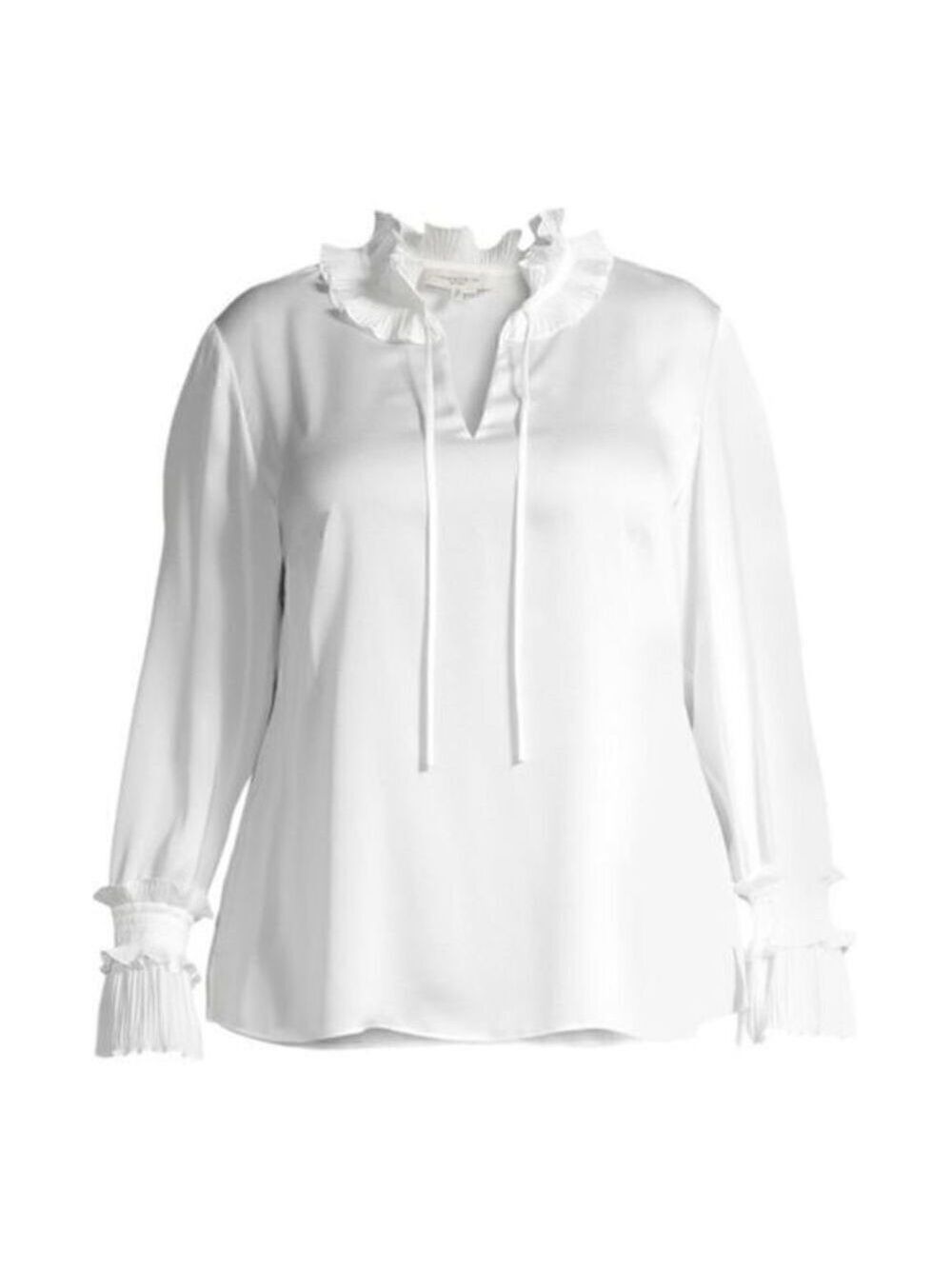 LAFAYETTE 148 New York Roan Ruffle Trim Blouse size medium NWT - Picture 2 of 7